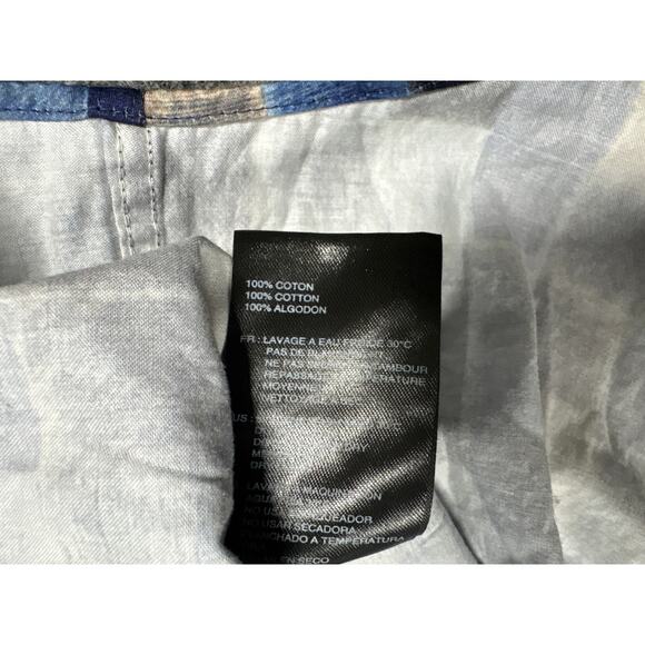 Maceoo Fibonacci Faded Squares Blue Men's Long Sleeve Button Up Shirt Size 5XL - Picture 5 of 5